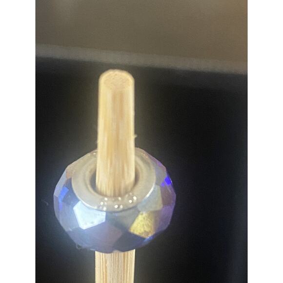 Faceted Royal Blue Bead .925 Sterling Silver - Picture 1 of 6